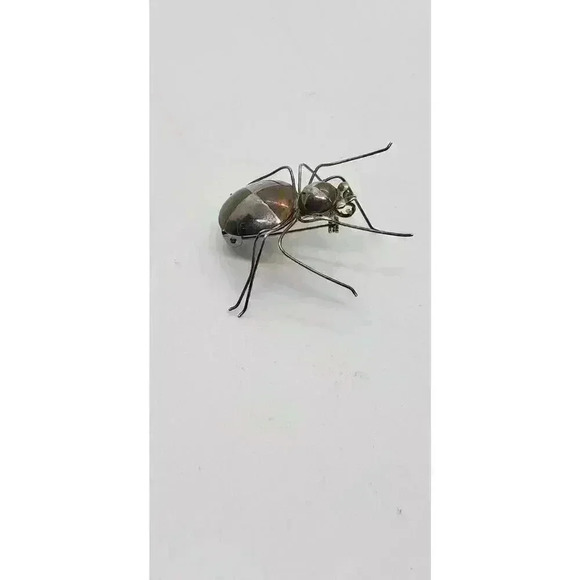 Vintage Large Spider Pin Brooch Insect Retro Silver & Brass MCM - Picture 2 of 11